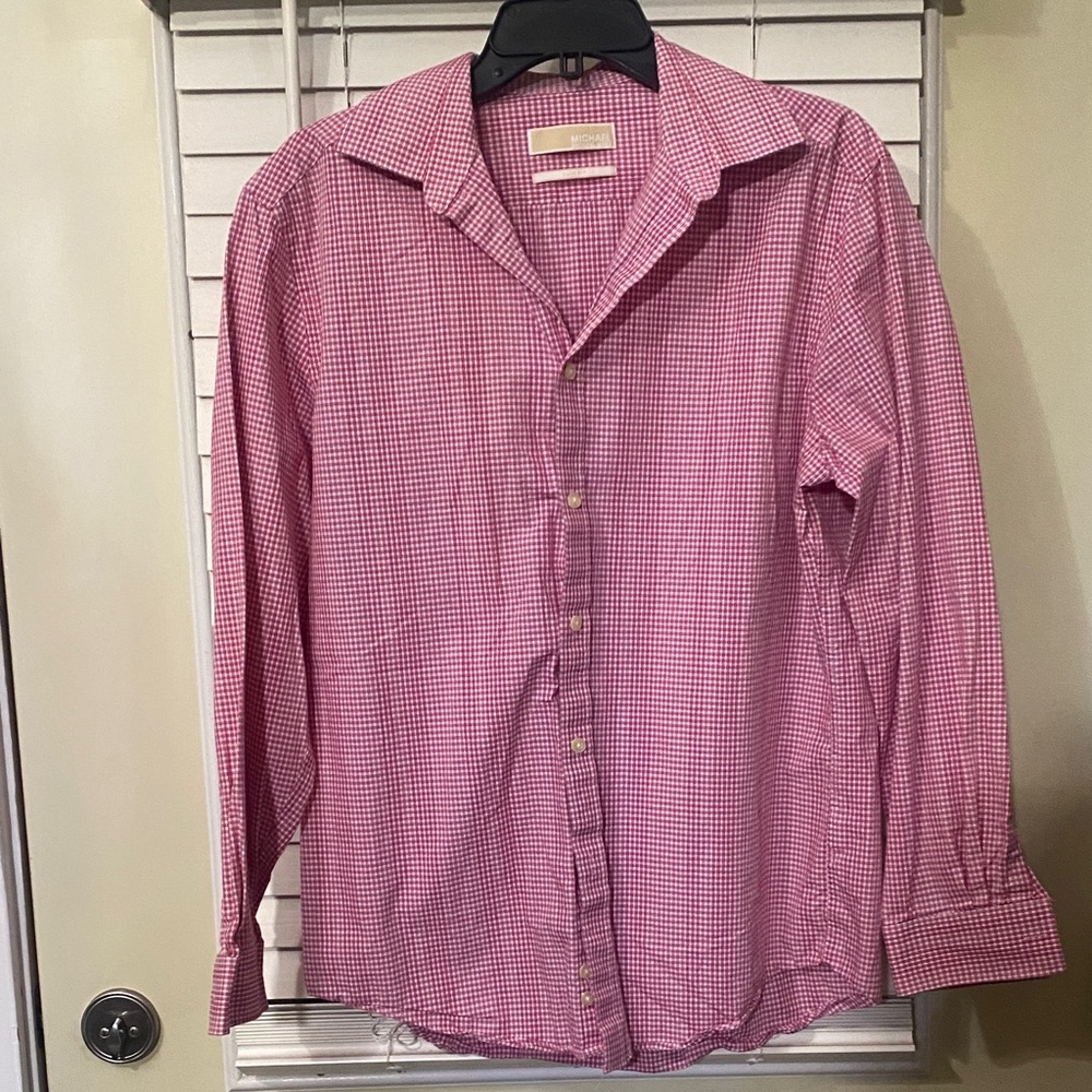 MICHAEL Michael Kors Pink Gingham Button-Down Shirt